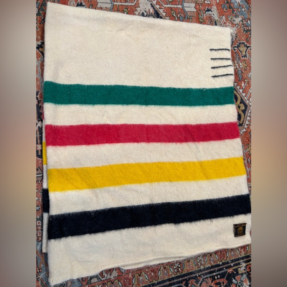 Vintage Early’s Whitney 4 Point Wool Blanket England Striped